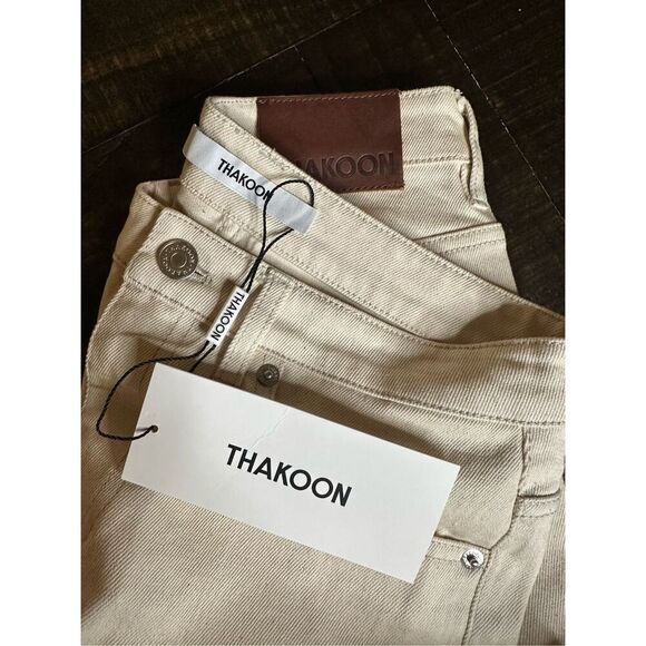 Thakoon Beige EC Ecru Classic Cropped Jeans Size 2 New - Picture 5 of 6